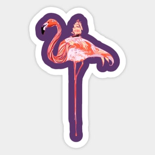 Flamingo & Sea Sticker